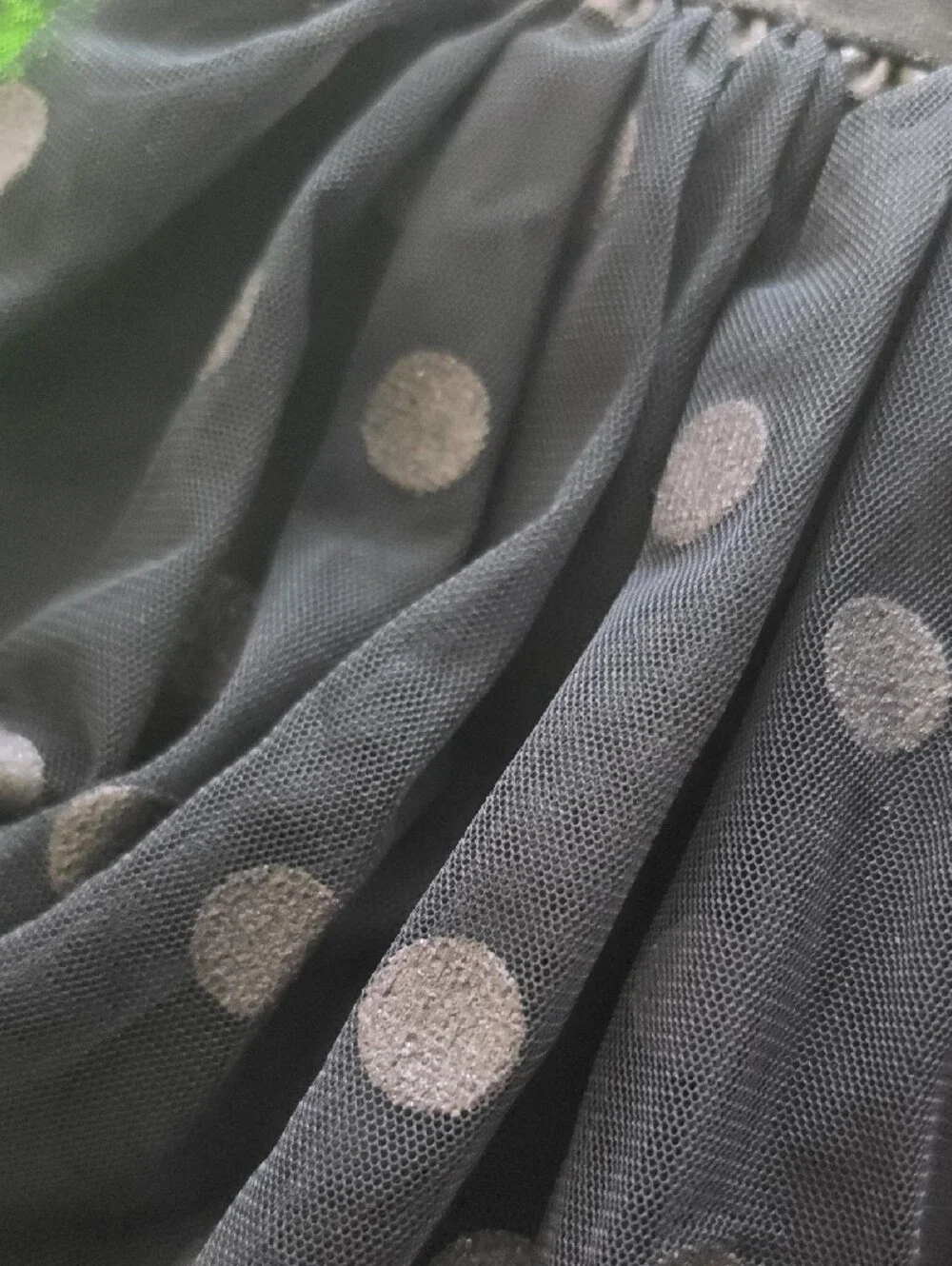 Black Polka Dot Tulle Skirt